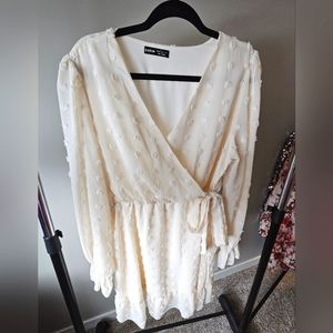 Cream Long Sleeve Dress